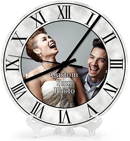 Angry Egg Boy Uhr mit Fotodruck-PVC-Material Fotouhr-Designen Sie Ihre eigene Wanduhr mit Ihrem eigenen Muster (rund 25 cm, Vintage)