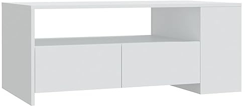 vidaXL Soffbord vit 102x55x42 cm konstruerat trä, sidobord, soffa bord, sido bord, litet bord, vardagsrum bord, soffmöbler, vardagsrum möbler