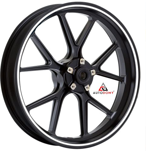 Autodomy Motorrad Felgenaufkleber Komplettset für 2 Räder 15 bis 19 Zoll | Racing Sport Design Felgen Aufkleber Tuning Circular Design | Weiß, Breite 7 mm