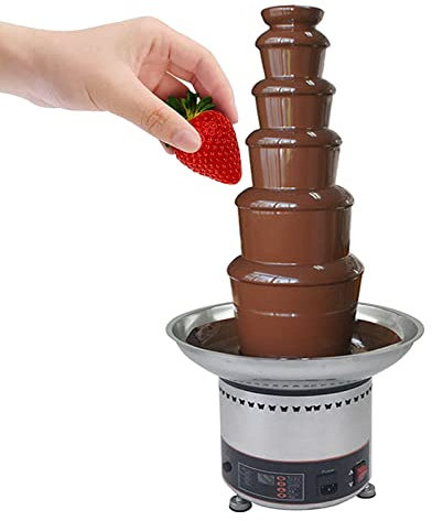 Household Chocolate Fondue Fountain, for Birthday Party, Buffet, Family Gathering BBQ Sauce Melting Pot/Chocolate Waterfall Machine (6 Tier)
