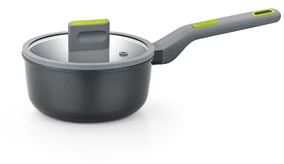 BRA Life | Cazo 16 cm, Aluminio Fundido 100% Reciclada, Antiadherente cerámico, Libre de PFOA y PTFE, Apto para todo tipo de cocinas, Incluida Inducción