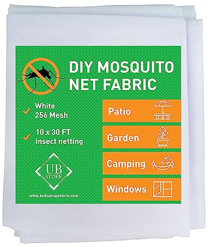 Filet Moustiquaire Blanc 3x9 Mètres | Protection Anti-Insectes pour Jardin | Tissu pour Terrasse, Pergola, Balcon & Fenêtres | Maillage Fin à Découper