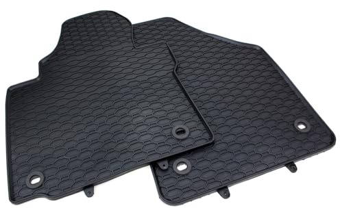 Gummimatten Kompatibel mit Touran I (1T 1T3) Bj. 2003-2015 Automatten vorne | Fußmatten NEU Premium Qualität 100% passgenau Befestigung Oval Waben Design Schmutz Schnee & Feuchtigkeit rutschfest 2-teilig