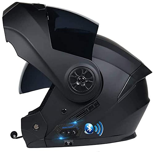 Motorcycle Flip Up Helmet with Bluetooth Modular Double Sunvisor Full Unisex Helmet,Installation-free Integrated Communication, DOT/ECE Certified