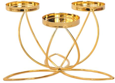 SADOMAIN Lotus Adventsleuchter 15 x 10 cm - für 4 Stumpenkerzen - Weihnachts Kerzenständer aus Metall - Vintage Deko Kerzenständer Wohnzimmer Weihnachtsdeko Tischdeko (3-Armiger)