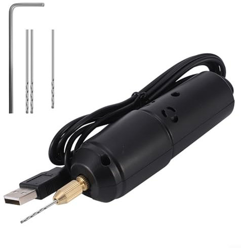 HEBEOT Handheld Electric Drill USB Puncher 5V Power Small Grinding Tool for Jewelry for Resin, Mini Electric Drill for Jewelry Making