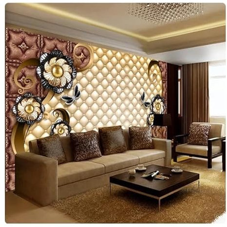 Benutzerdefinierte Fototapete Luxus Schwarz Schmuck Blumen Weiche Tasche TV Hintergrund Wandmalerei Wohnzimmer Schlafzimmer 3D Geprägte Tapete * 150cm x 105cm (59,1x41,3 Zoll)