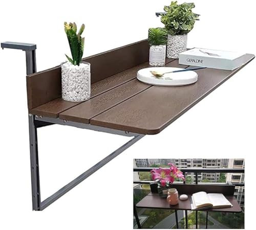 GWWBD Klapptisch Balkon Hänge Tisch，Balkonhängetisch Balkontisch Zum Einhängen -Klapptisch Für Kleinen Balkon-Hängetisch Klappbar &witterungsbeständig-Outdoor-Tisch(Size:120 * 37cm)