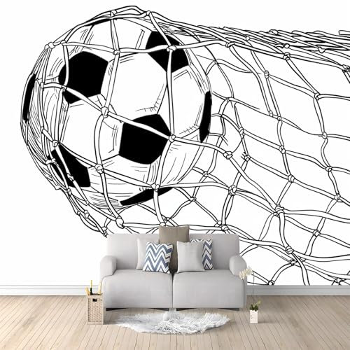 Fond D'Écran 3D But Football Papier Peint Intissé Tapisserie Murales Panoramique Mur De Fond Tv 400 x 280 cmPapier Peint Poster Murales Blanc