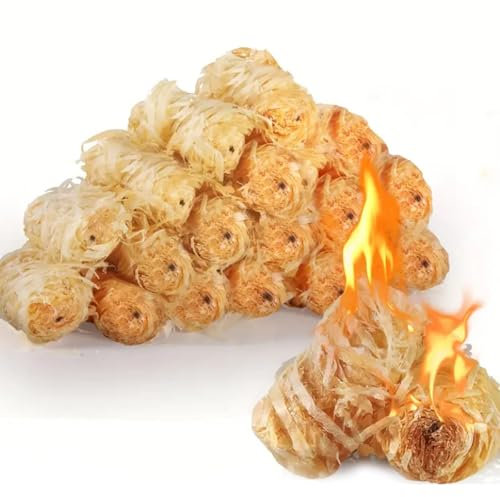 Impeccablery Feuerstarter für Feuerstelle, Grill, Kamin & Holz - Natürlicher Holzkohleanzünder, 10 Stück