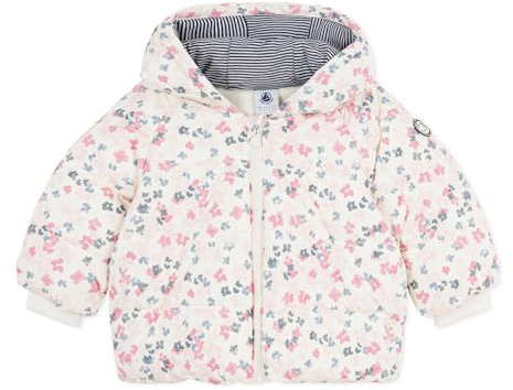 Petit Bateau A0dud05 - Piumino per neonata, stampa A0dud05, confezione da 1, Ecru multicolore, 18 mesi