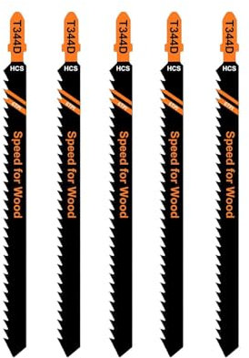 Stichsägeblatt-Schneidwerkzeuge für Holzbleche, extra lang, 6T, T344D, 150 mm, Holzbearbeitungswerkzeug für schnelles, gerades Schneiden, 5 Stück/1 Set