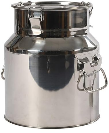 Jarra De Leche De Acero Inoxidable Con Tapa Y Asa, Recipiente Hermético De Acero Inoxidable Para Café, Leche, Aceite Y Alimentos Secos