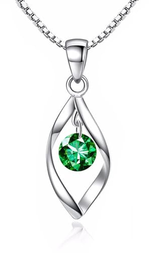 Zolkamery Schmuckset Silber 925, Twist Halskette & Ohrringe Ohrhänger Set | Sterling Haken Damen Schmuck Set Silberkette & Ohrringe Hängend mit AAAAA Zirkonia für Mädchen Frauen