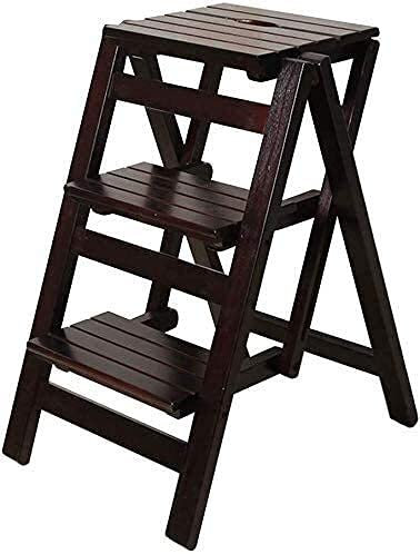 XXLNBJKA Sgabello Pieghevole a 3 gradini, Sgabello Pieghevole in Legno per Interni ed Esterni, Sgabello per Adulti, Sgabello da Cucina, Piccolo Sgabello portafiori/Scarponi, portafiori per Interni ed