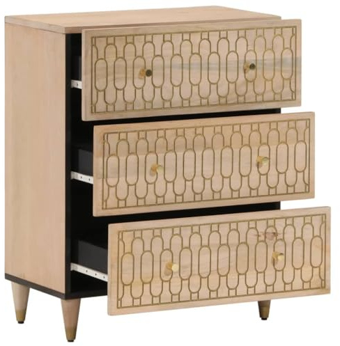 ULUYYUC Mobile da Bagno Mobile Cucina Salvaspazio Mobiletto da Esterno Credenze Cucina - Credenza 60x33x75 cm in Legno Massello di Mango per Camera Da Letto Ingresso Salotto Cucina