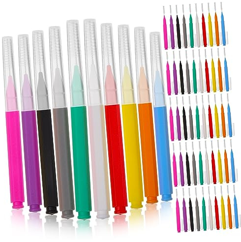 POPETPOP Spazzolino Interdentale Per Apparecchi Ortodontici 100 Pezzi Set Scovolini Dentali in Acciaio 304 e Pp Impugnatura Ergonomica Per Pulizia Orale Quotidiana e Uso Dispositivi Dentali