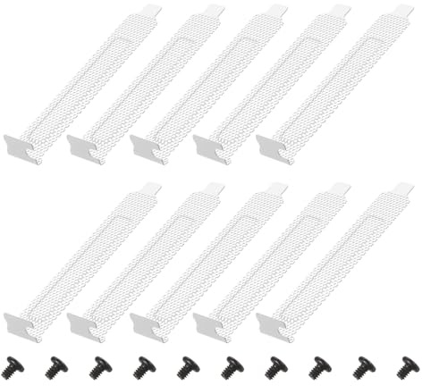 PATIKIL Copertura Slot PCI Filtro Polvere 12 X 1.9cm, 10 Pz Piastra Di Bloccaggio In Acciaio Antipolvente Deflettore Ventilazione Staffa Espansione Piastra Vuota Con Viti Per Case, Bianco