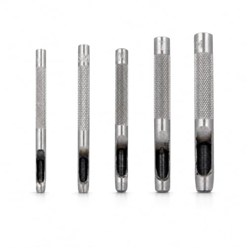 Topolenashop Set 5 Fustelle Punzoni Rotondi in Acciaio 4-8 mm – Utensili per Foratura Cuoio, Stoffa, Plastica, Legno Sottile e Lamiere Leggere | 9363770