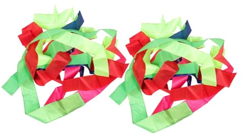 SUPVOX Kite Tail Streamer Rainbow Ribbon 15 Meters Long Lightweight Fabric Flying Kite Decor Outdoor Activities Game Accessory 2pcs