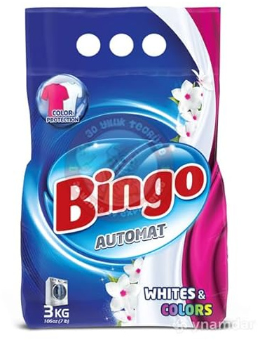 Bingo Automat White & Colors Powder Detergent – 3 kg, Deep Cleaning, Long-Lasting Freshness
