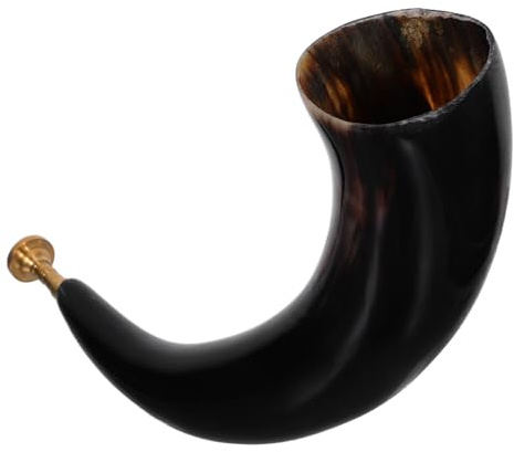 LIGIGWASH Wikingerhorn aus Ochsenhorn – 32,5cm Langes für Cosplay Halloween Partys und Historische Festivals