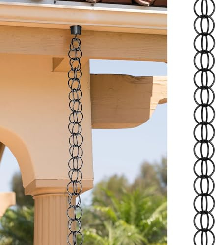 errtsdb Chaîne De Pluie Décorative, 3m Chaîne de Pluie pour l'extérieur, Alternative Aux Descentes Pluviales, Pratique et élégante, pour gouttières, décoration de Jardin et de Maison
