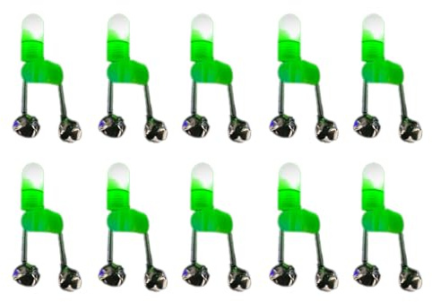 Laikoutd 10 Pièces Lumière LED Pointe De Canne À Pêche Morsures Cloches D'alarme Double Anneaux Indicateurs Nuit Indicateur Morsures Pêche