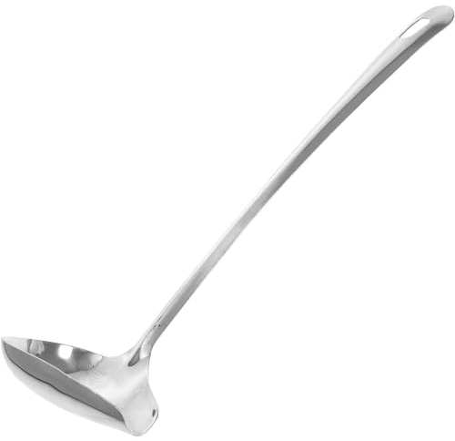Hohopeti Cucchiaio Salsa Acciaio con Beccuccio per Salse Cucchiaio da Cucina Creativo con Manico Lungo Posata Resistente Lavabile in Lavastoviglie Utensile per Chef e Uso Domestico