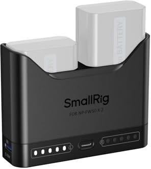 SMALLRIG NP-FW50 Battery Charger for Sony, 2h Dual Slot Camera Charger with 11W USB-C Port, Full Compatible with Sony A6000 A6100 A6300 A6400 ZV-E10 A7 A7S A7R A7SII A7RII A5000 A5100 ILCE-QX1