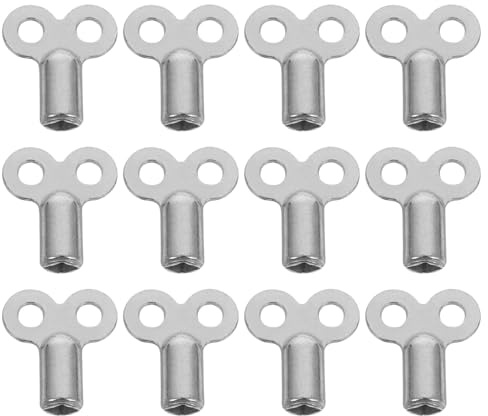 Ciieeo 12pcs Zinc Alloy Radiator Bleed Keys Set Extended Heating Vent Valve Keys for Home Radiator Air Release in Silver