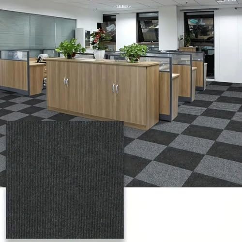 Piastrelle autoadesive per Moquette dal Design modulare, Adatte per Pavimenti Interni, AntiGraffio, antimacchia, Facili da installare e Adatte a camere da Letto e bagni.(Dark Gray,60 * 100 cm)