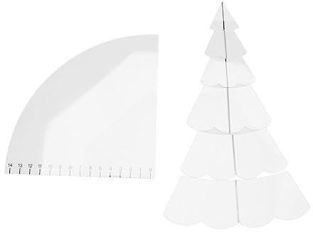 Fiktory julgran quiltning set, transparent akryl gör-det-själv sömnadsmönster mall linjal verktygssats för skålmattor och bordstabletter tillverkning, kompatibel med hushållssymaskiner