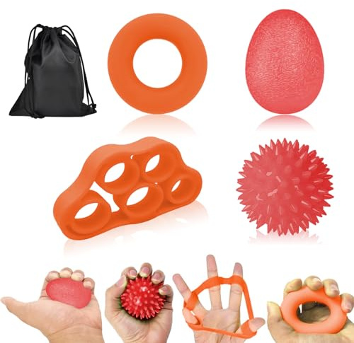 Abiemuce Fingertrainer, Handtrainer, Arthritis Hand Ball, Igelball Weich Gummi Knetball, Fingerstretcher, für Hände Therapie, Arthrose Training, Griffstärkung, Lindert Stress,Angstlinderung