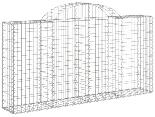mtlskopl Gabbione - Set di 5 gabbioni, 200 x 30 x 100 cm, in ferro zincato, per giardino, terrazza, giardino