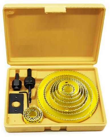 MALAYAS set di seghe a tazza, faretti in acciaio al carbonio, strumenti per legno, cartongesso, plastica e metalli non ferrosi, 19-127 mm, 13 pezzi