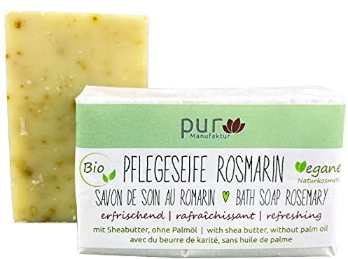 Pflegeseife Rosmarin-Lavendel-Salbei 100 g Bio Natur-Olivenölseife pur Manufaktur