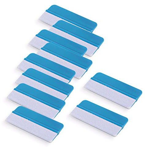 Winjun 10 Stück Blau Rakel mit Flizkante Folienrakel Filzrakel Kratzer Frei für Autofolie Lackschutzfolie Tönungsfolie Folierungs Werkzeug