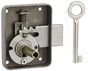 THIRARD - Serrure De Meuble Paris Pour Porte D'ameublement - Gauche - Axe 35 Mm - 60 x 70 Mm - Gris - 1 Clé - Coffre Et Pêne Acier - Sécurité Pour Meubles