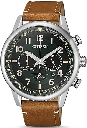 Citizen Herren Analog Eco-Drive Uhr mit Leder Armband CA4420-21X