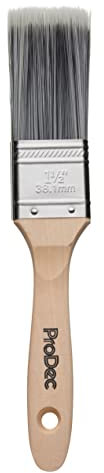 ProDec 1.5 inch Decorator Synthetic Paint Brush for a Smooth Finish Painting with Emulsion, Gloss and Satin Paints on Walls, Ceilings, Wood and Metal, 1.5 38mm