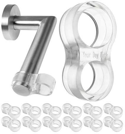 Klara Stötdämpare för Dörrhandtag, Paket om 10, Ø 15 och mm Ø 18 mm Diameter Öppning, Transparent Dörrhandtag i Sili-kon Väggskyddare, Mot Repade och Märkta Väggar, Diskret Dörrhantagsskydd, Bumper