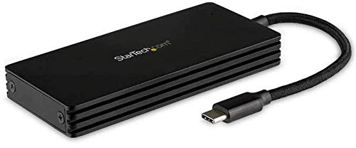 StarTech Caja M.2 SATA para SSD, USB-C 3.1 Gen 2, Portátil (SM21BMU31CI3) | Conexión ultrarrápida USB 3.1 Gen 2, Diseño compacto de aluminio macizo, Cable trenzado incluido