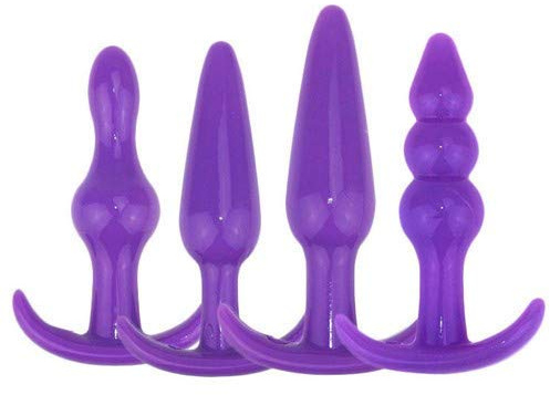 Marielove - Analplug SET - Analstöpsel Lila/Violett - Analstimulation - Buttplug aus Silikon - Länge: 90 mm bis 130 mm - Durchmesser: 25 mm bis 38 mm - Sexspielzeug für Frauen und Männer