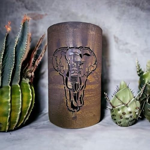 TiKo-Design® Feuertonne - Lagerfeuertonne - Feuerkorb mit Elefant Motiv – Verleihen Sie Ihrem Garten EIN besonderes Ambiente für unvergessliche Abende mit ihren Freunden