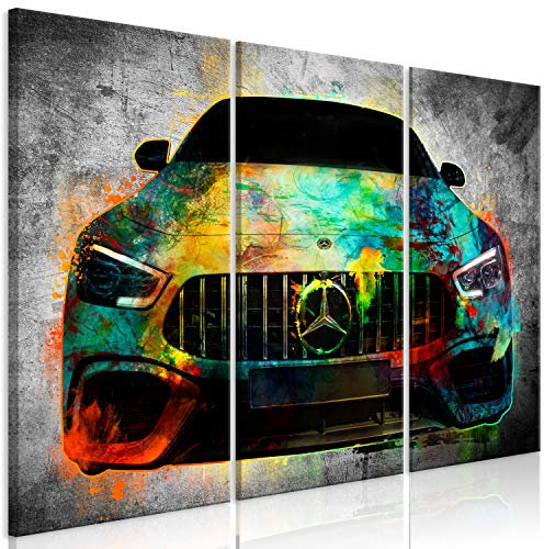 murando - Akustikbild Auto Bilder Akustikschaum Hochleistungsschallabsorber Schallschutz Leinwand 3 tlg Wandbild Raumakustik Schalldämmung Abstrakt i-A-0167-b-e