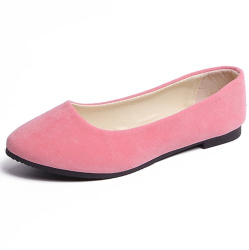 Hwalleum Women's Ballet Flats, Womens Simple Casual Flat Shoes Solid Color Pumps Ladies Girls Dolly Ballet Ballerina Work Smart Office Formal Comfort Pointed Toe Slip On Flats Shoes