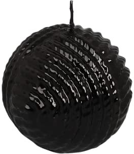 G Decor Las velas de la bola del negro de la esfera lacadas del patrón detallado sólido del efecto de la bola de la lana