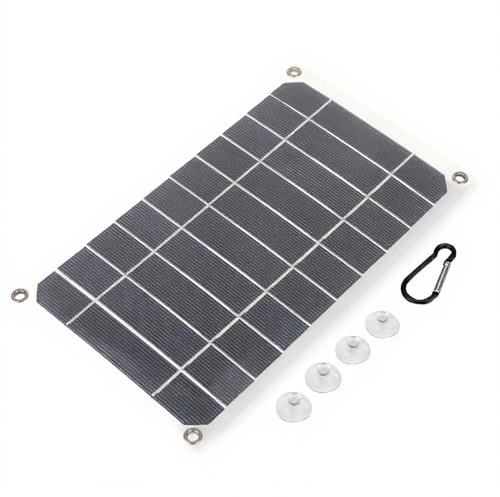 Solar Power Panel Ladegerät, Solar Panel mit Saugnapf 5V USB IP64 Wasserdicht Tragbares Solar Ladegerät, Tragbare Power Bank für Reisen Wandern Camping