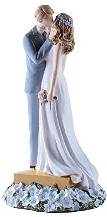 Vivi Idee® Brautpaar Liebespaar Figuren Tortenfigur Hochzeit in Umarmung 21cm Hohe, Aufsatz für Hochzeitstorte Dekoration, Geschenk für Valentinstag (Brautpaar Umarmung)